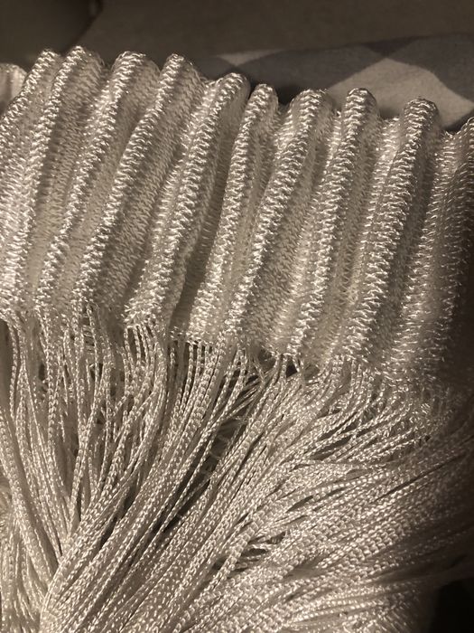 Firany „makarony”-biało-beżowe (balkon+okno)