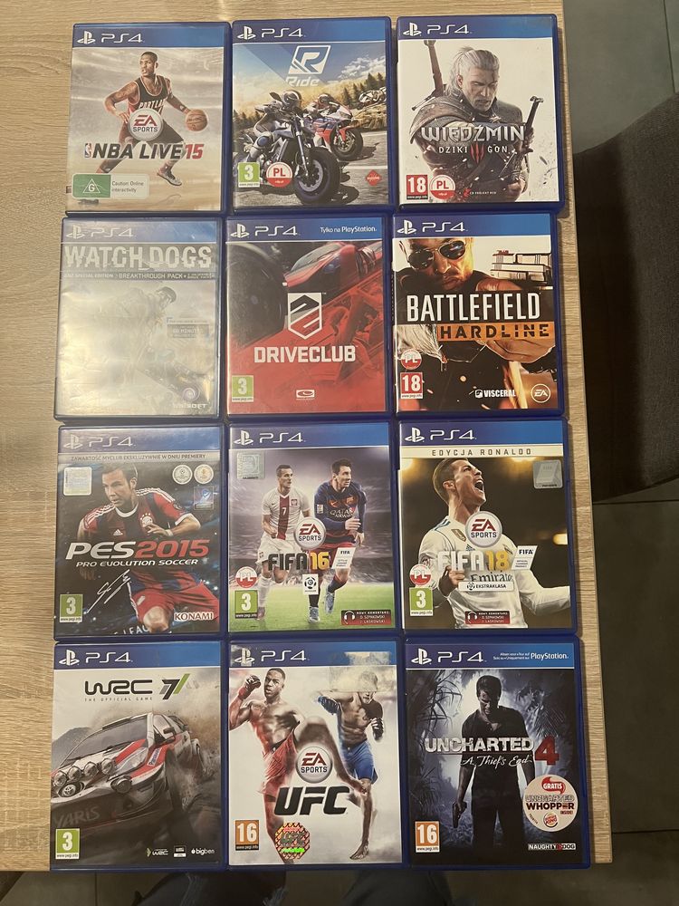 Gry na ps 4 12 szt.