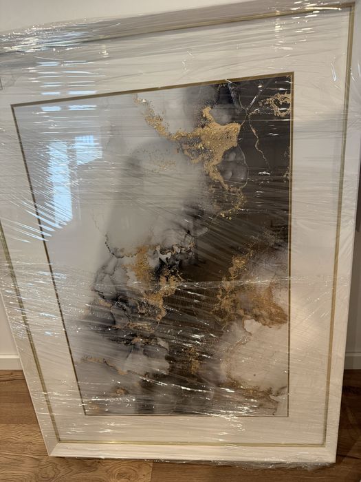 Dois quadros com pintura abstrata JLau