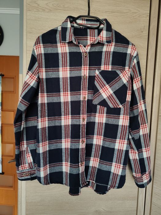Dziewczęca koszula w kratę flanelowa