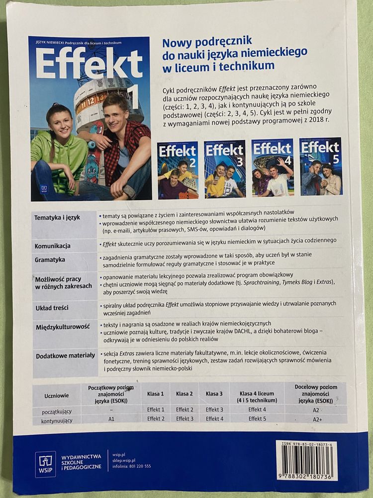Język niemiecki Podręcznik dla liceum i technikum Effekt 1