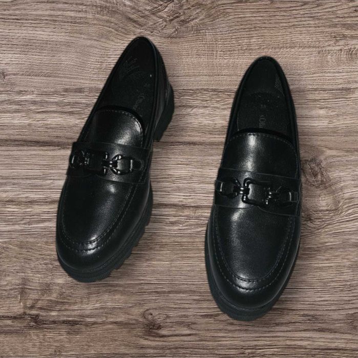 Mokasyny skórzane S.Oliver 38(24,5cm) czarne