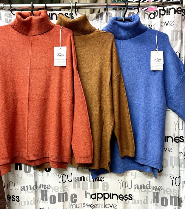 Свитер оверсайз, с горлом, свободный крой. 42-50 р.