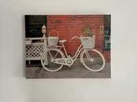 Obraz rower, bialy rower malowany na płótnie 83x62