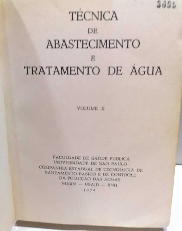 Técnica de Abastecimento e Tratamento de Agua - Volume II