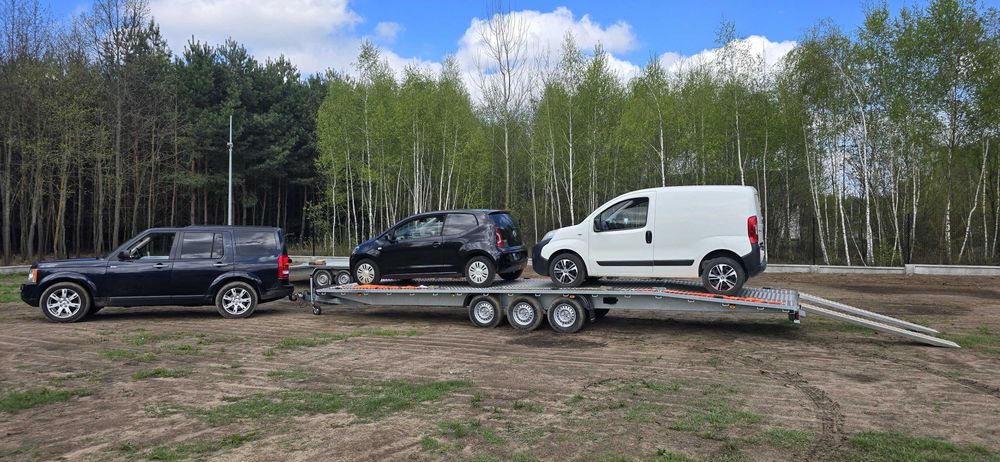 wynajem przyczep lawet BORO 4.5 i 8.5m na jedno i na dwa auta