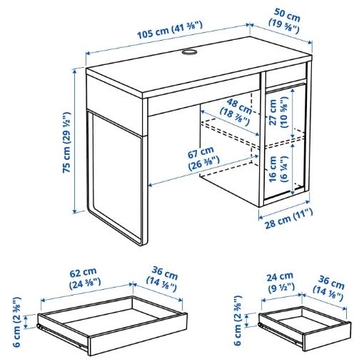 Продам письмовий стіл IKEA MICKE (МІККЕ), білий, 105×50 см