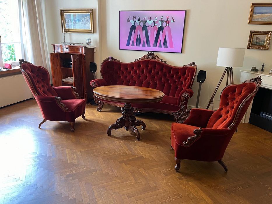 Przepiekny komplet mebli Ludwikowskich