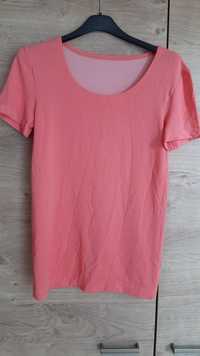 Różowy, łososiowy t-shirt, bluzka