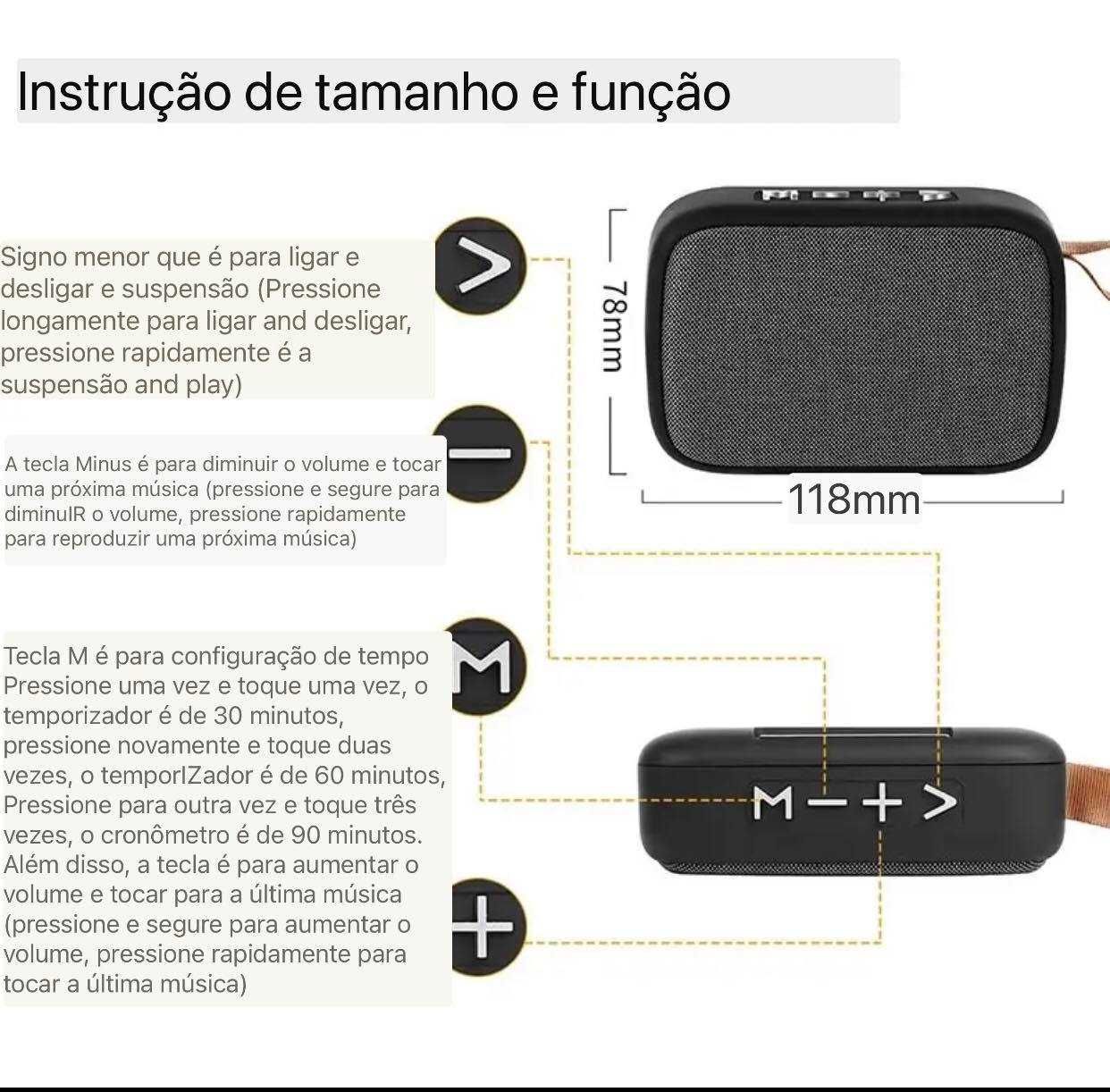 Coluna de Bolso Bluetooth