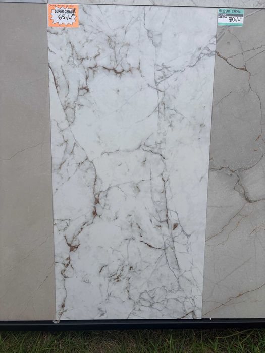 Płytki podłogowe 60x120 Carving Płytka ścienna białe z Marmurkiem gres