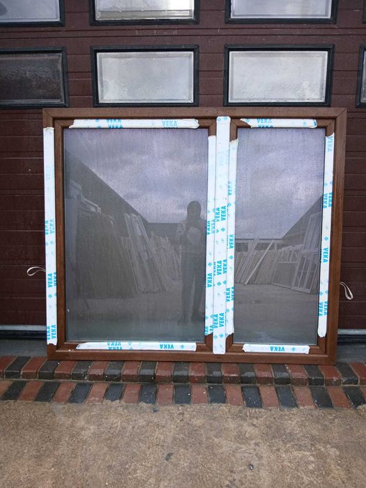 Nowe Okno Veka szyba mleczna orzech 193x166 pcv DOWÓZ CAŁY KRAJ