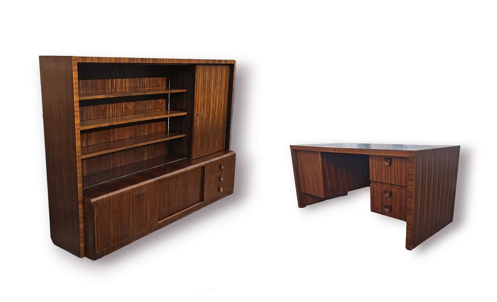 Bruno Paul. Komplet gabinetowy Art Deco, Bauhaus. Wk Mobel.