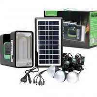 Ліхтар-прожектор із сонячною панеллю+ PowerBank 4000мАч+FM+MP3+3лампи