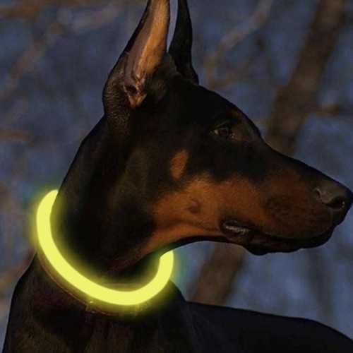 Obroża dla Psa Kota Świecąca LED USB Regulowana 70 cm Ładowana