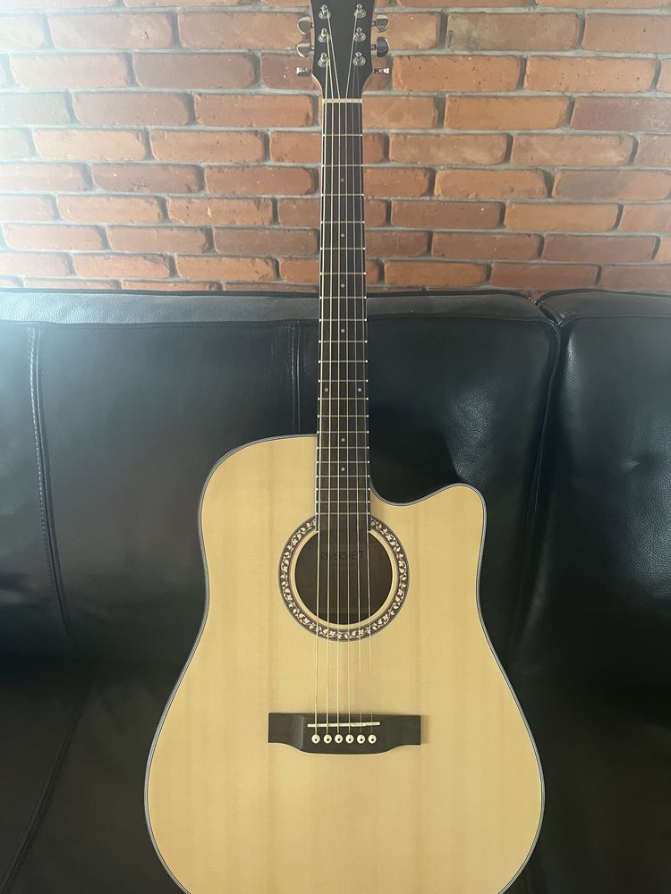 Gitara akustyczna RiverWest G-411/ pokrowiec/ stojak/ kapodaster