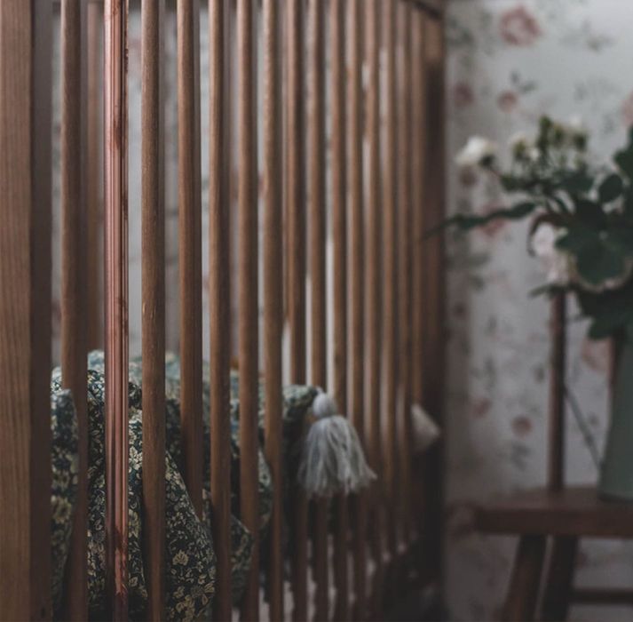 łóżeczko niemowlęce Stardust Cot 120×60 vintage  Woodies z materacem
