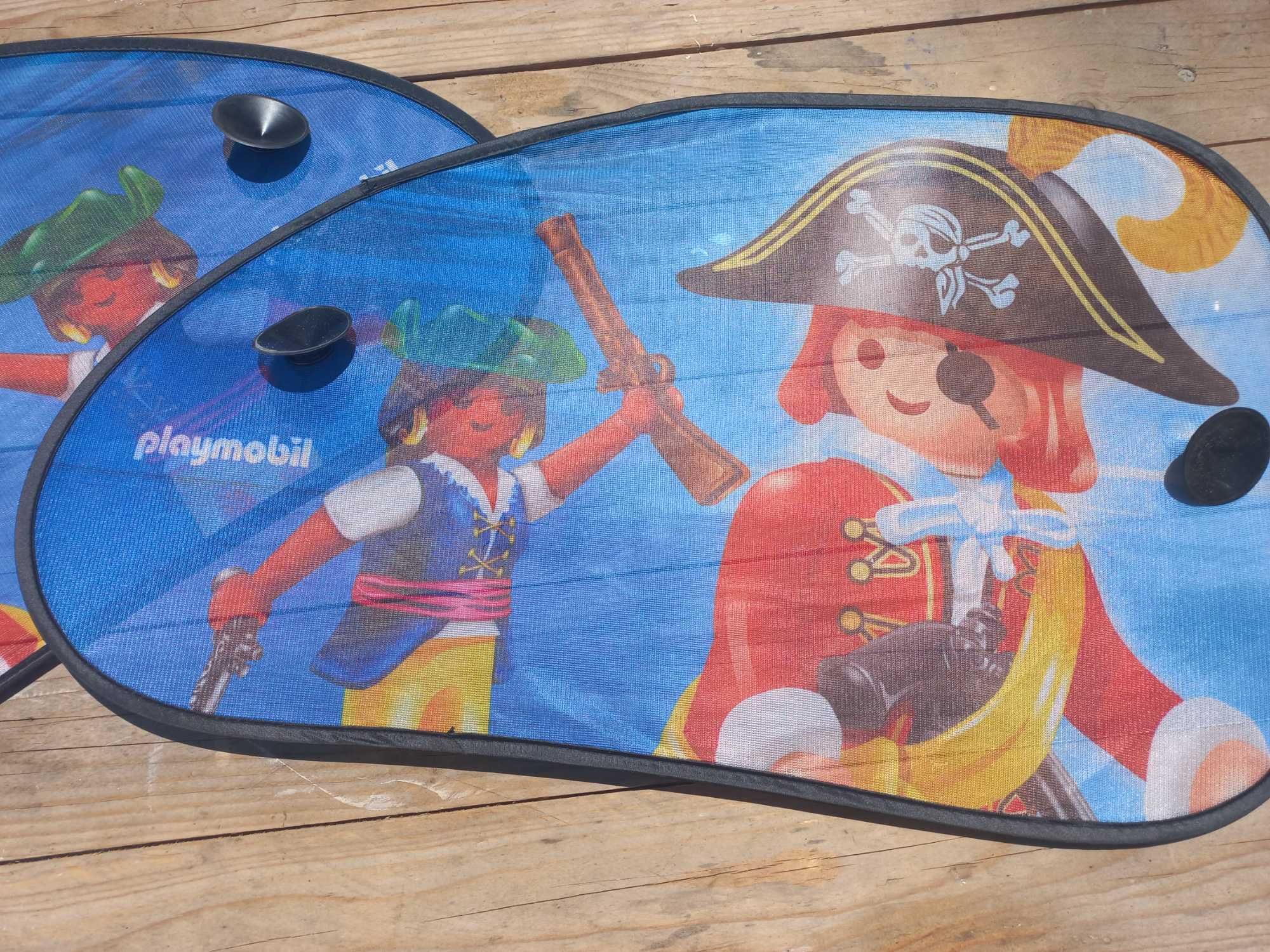 2 para-sóis laterais com ventosas Playmobil logo pirata 65 x 38 cm