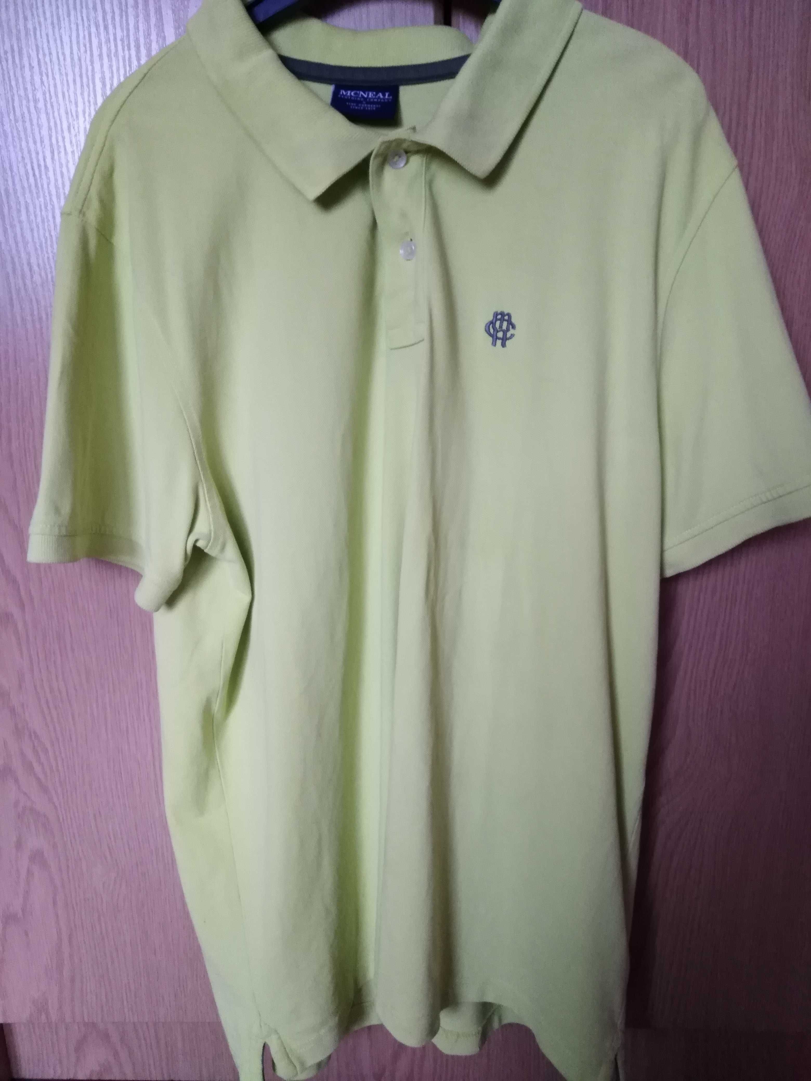 Limonkowy t-shirt polo męski McNeal