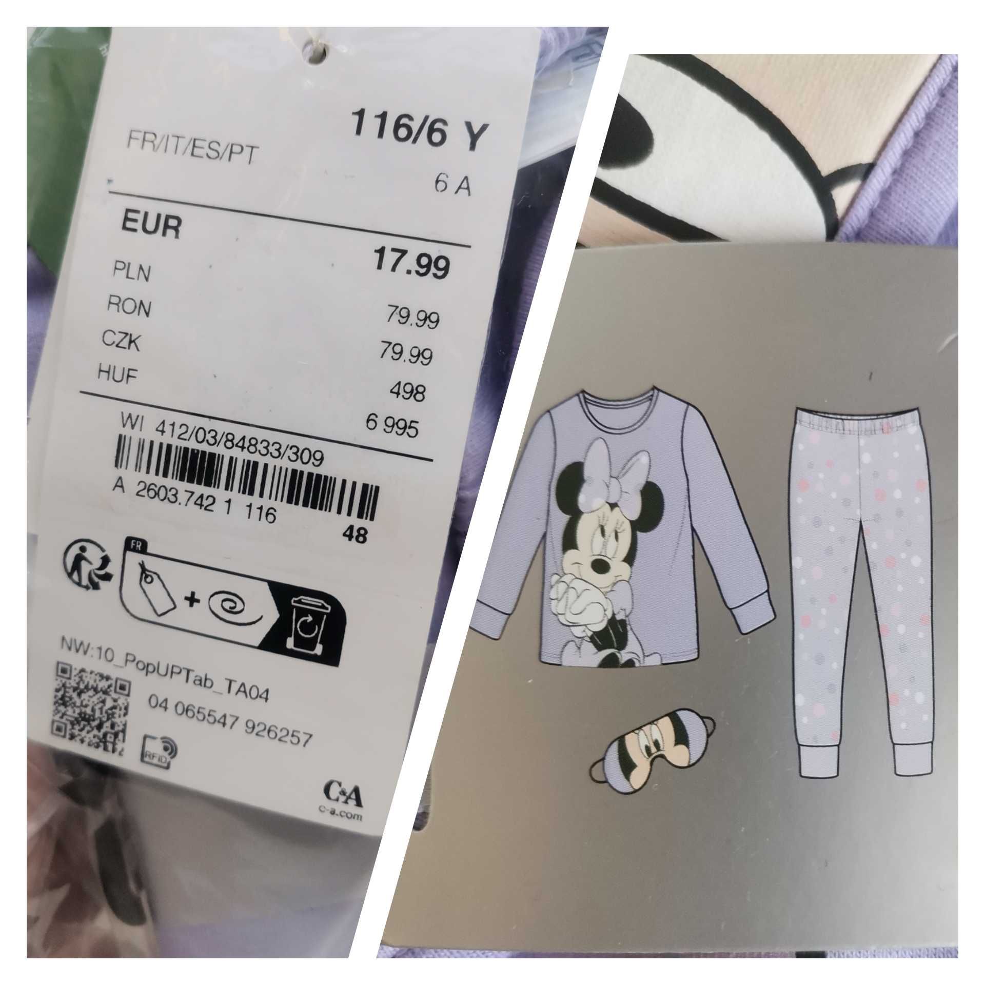 C&A Nowa piżama 116 piżama C&A Myszka Minnie piżama 3 części