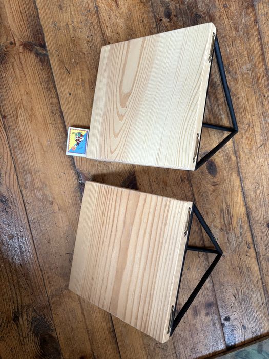 Полички натуральне дерево та метал декор