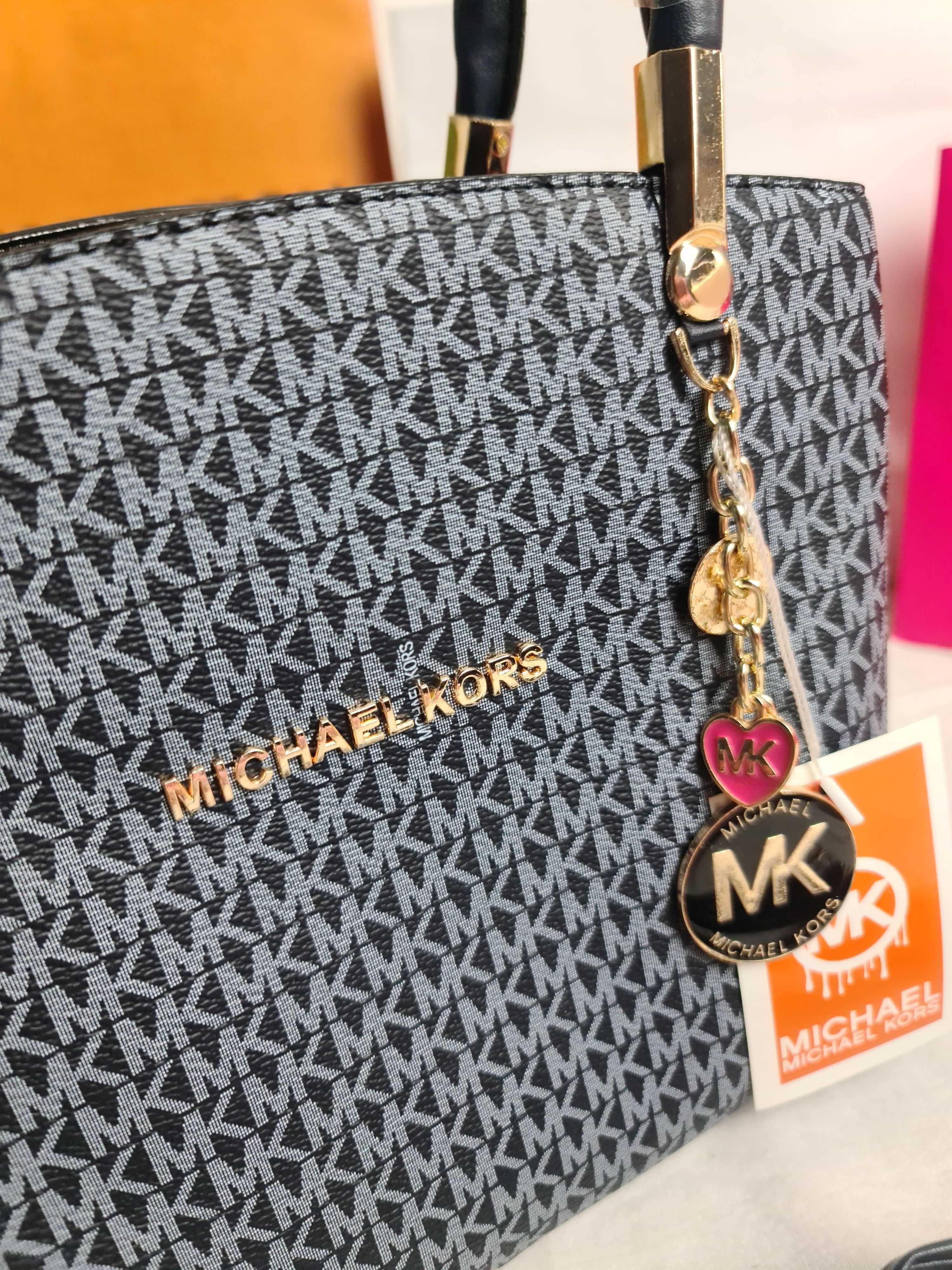 Torba damska michael kors grafitowa torebka brelok mk