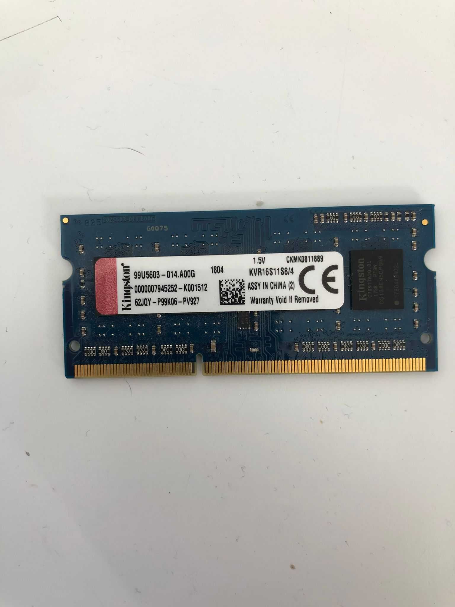 Pamięć RAM do laptopa DDR3 KINGSTON Kvr16s11s8/4
 4 GB