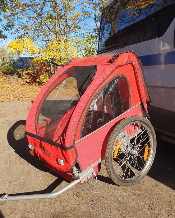 Przyczepka rowerowa dla dzieci 1-2  osobowa. Sprezyny Ladny stan