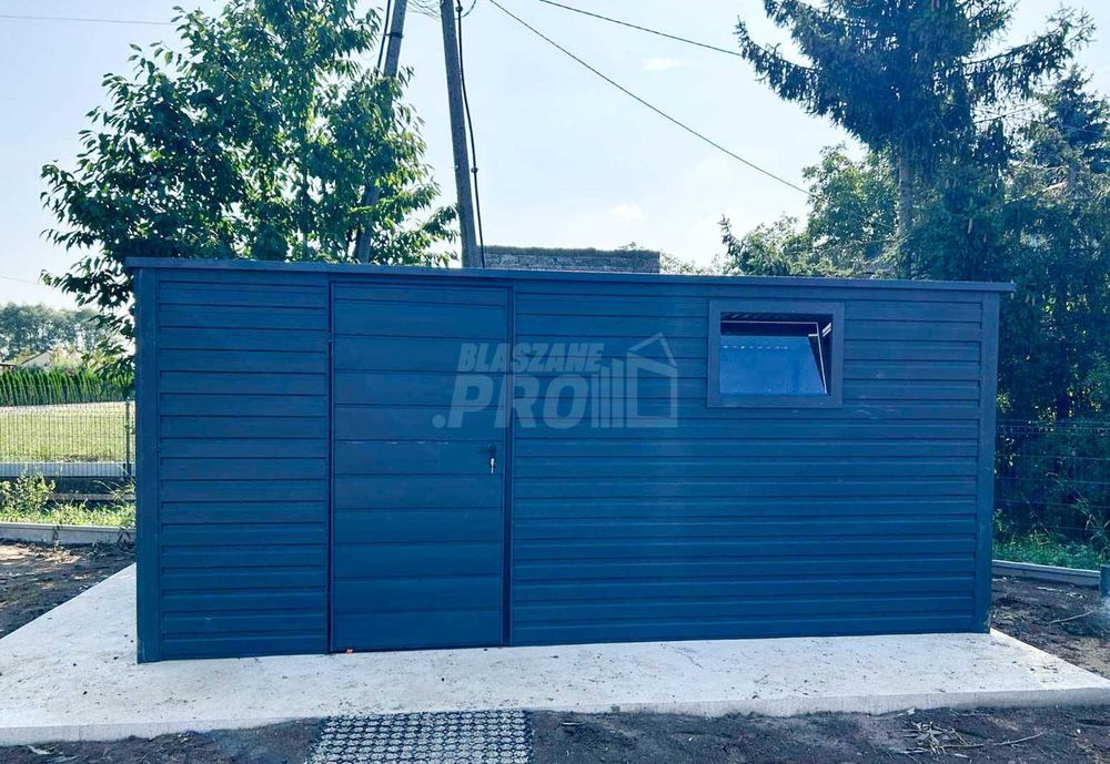 SCHOWEK - DOMEK OGRODOWY 4,5m x 3m okno antracyt grafit  4,5x3 GP215