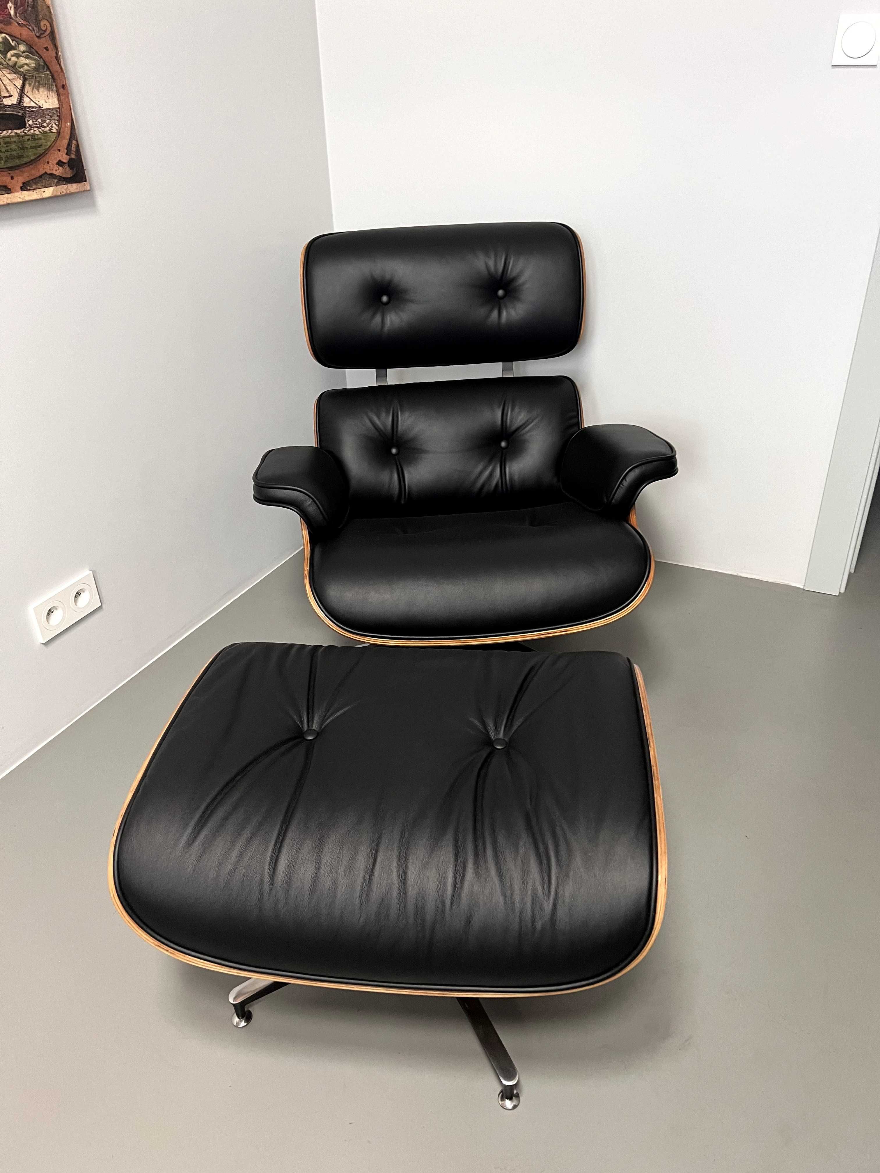 Fotel Eames lounge chair (wysokiej jakości replika) z podnóżkiem