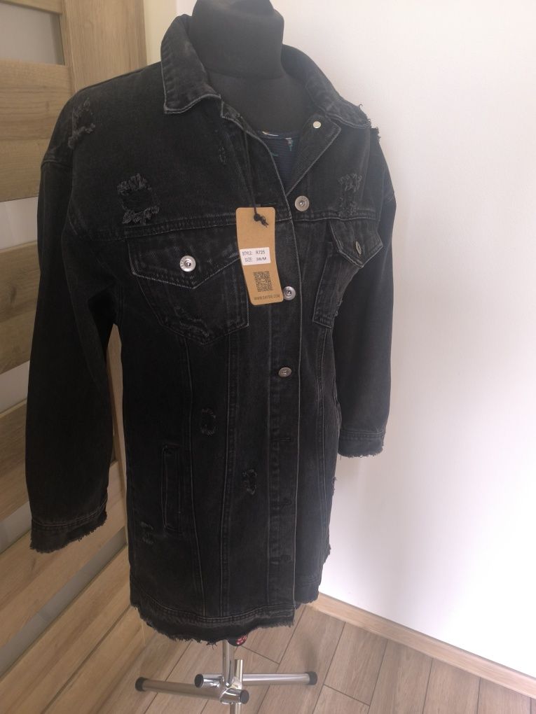 Kurtka długa jeans Modna