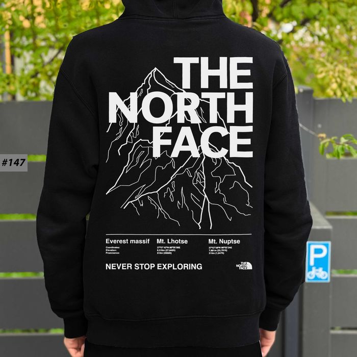 Кофта The North Face Черная — KRBK Street — Худі ТНФ Чорне — Биг Принт