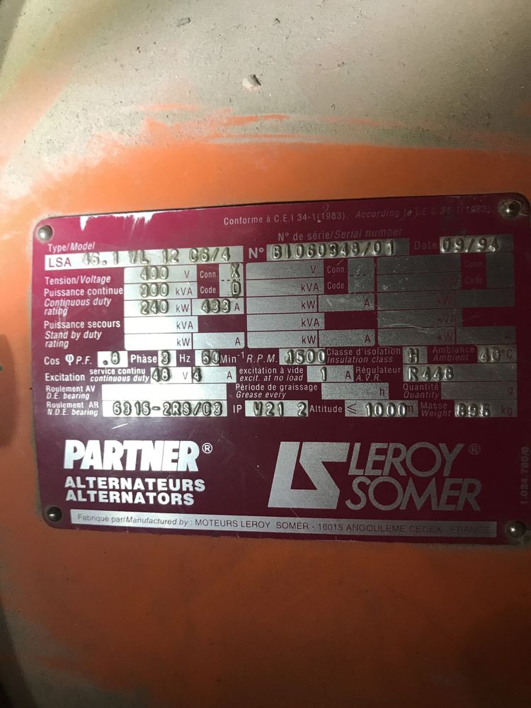 Продам дизельний генератор LEROY SOMER 300KVA.