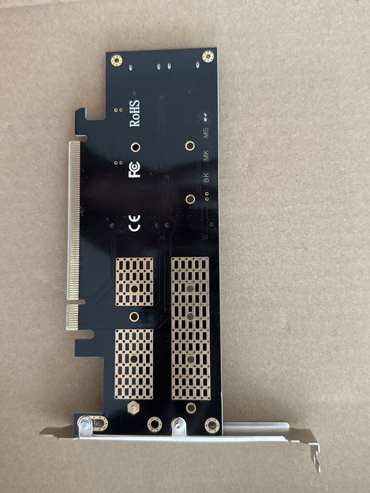 Адаптер PCIe 16X - Onvian M2 NVMe NGFF 3в1 Sata3, mSata, SSD/HDD