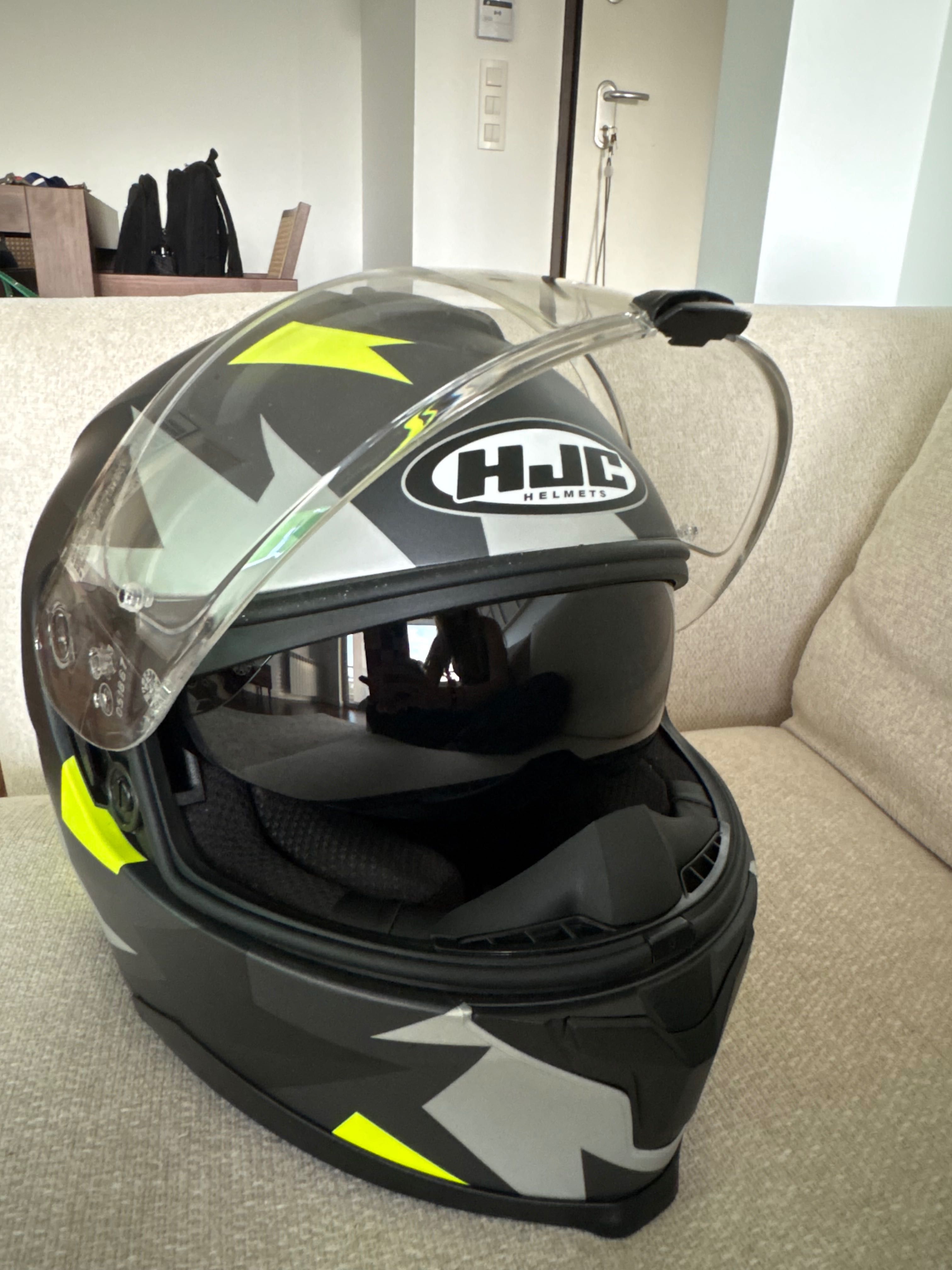 Capacete Moto HJC C70 preto/cinzento/fluorescente