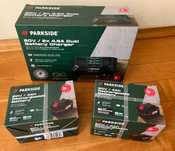 ZESTAW podwójna ładowarka Parkside PDSLG 220W + 2 szt. baterii PAP 4Ah