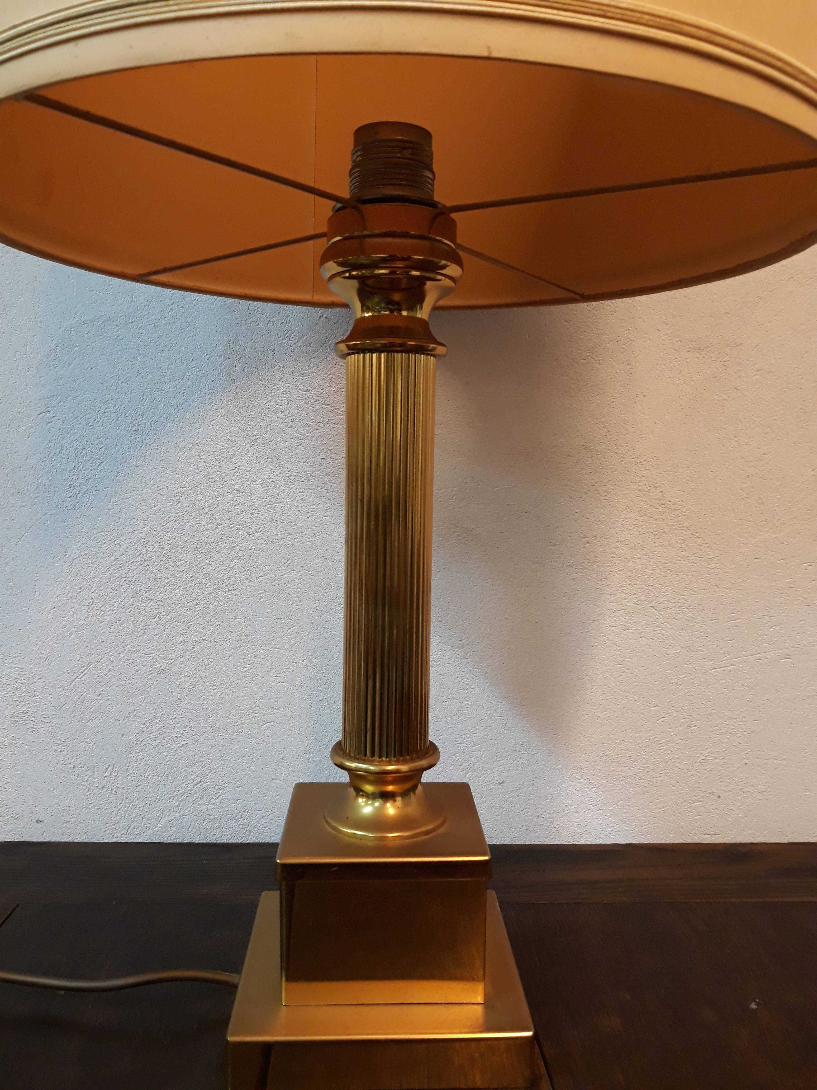 Stylowa lampa stołowa Sölken Leuchten mosiężna z abażurem 2 szt.