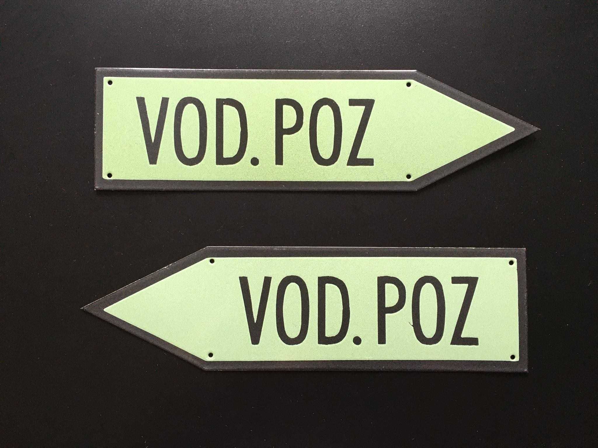 Tablice emaliowane VOD.POZ - 2 szt. - loft, vintage, industrial