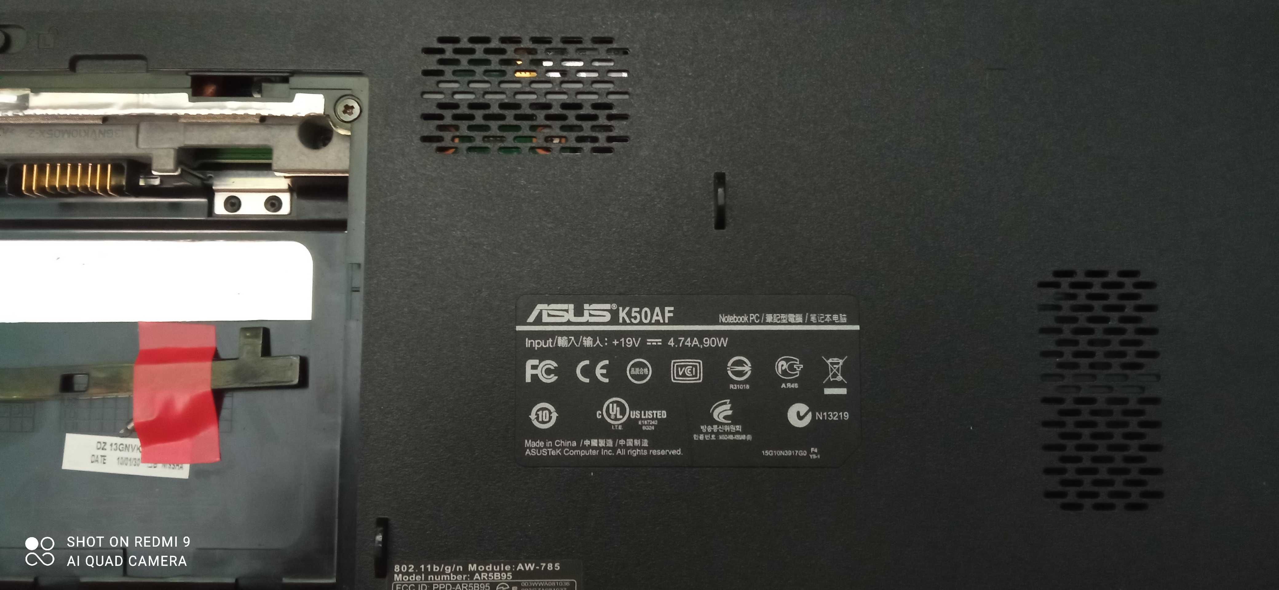 laptop na części  ASUS K50AF