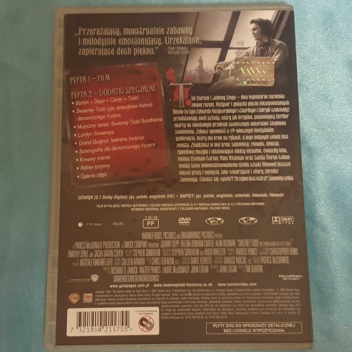Sweeney Todd: Demoniczny golibroda z Fleet Street  DVD