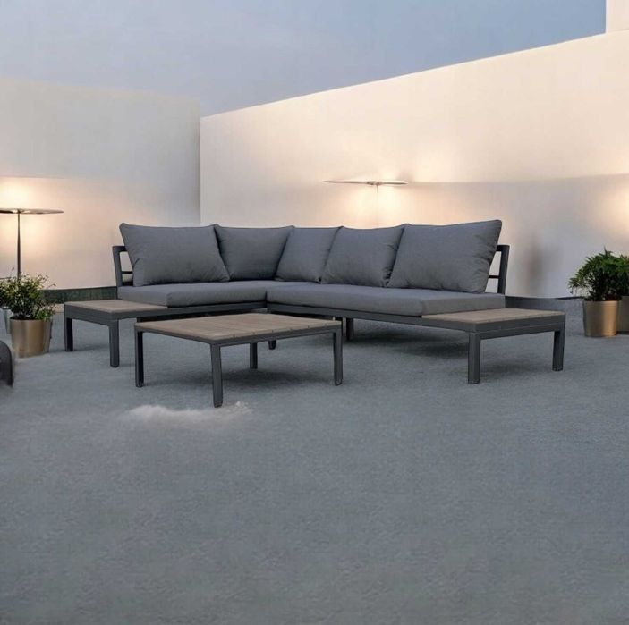 Meble ogrodowe NAROŻNIK /komplet WYPOCZYNKOWY /STAL i DESKA / 2 kolory