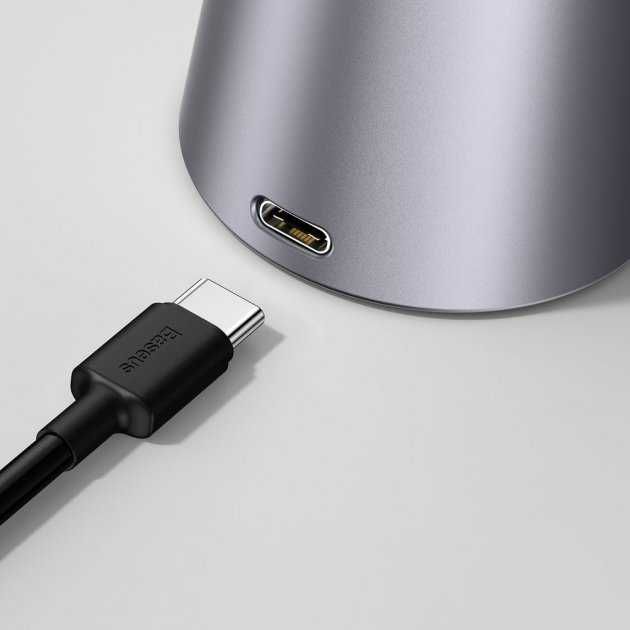 Акумуляторна портативна лампа Baseus Desk Lamp Grey USB-C (Сіра)