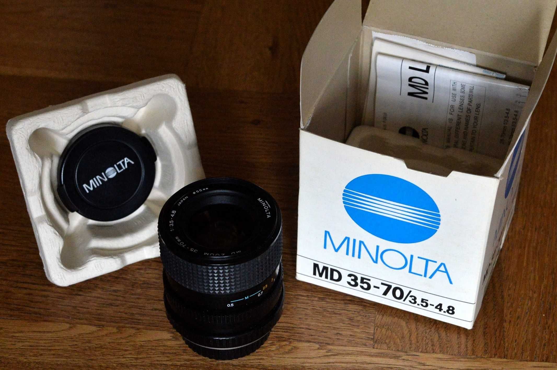 Minolta X-370s z zoomem Minolta 35-70mm f/3.5-4,8. Zestaw sklepowy!