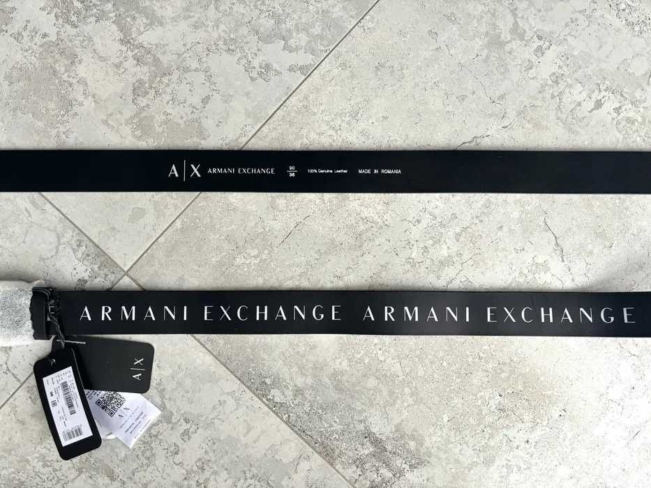 Чоловічий ремінь armani exchange армані шкіра фірмовий шкіряний