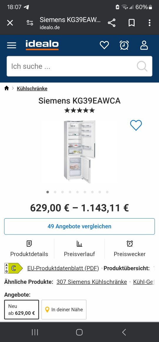 Новий Холодильник Siemens 200см з Європи