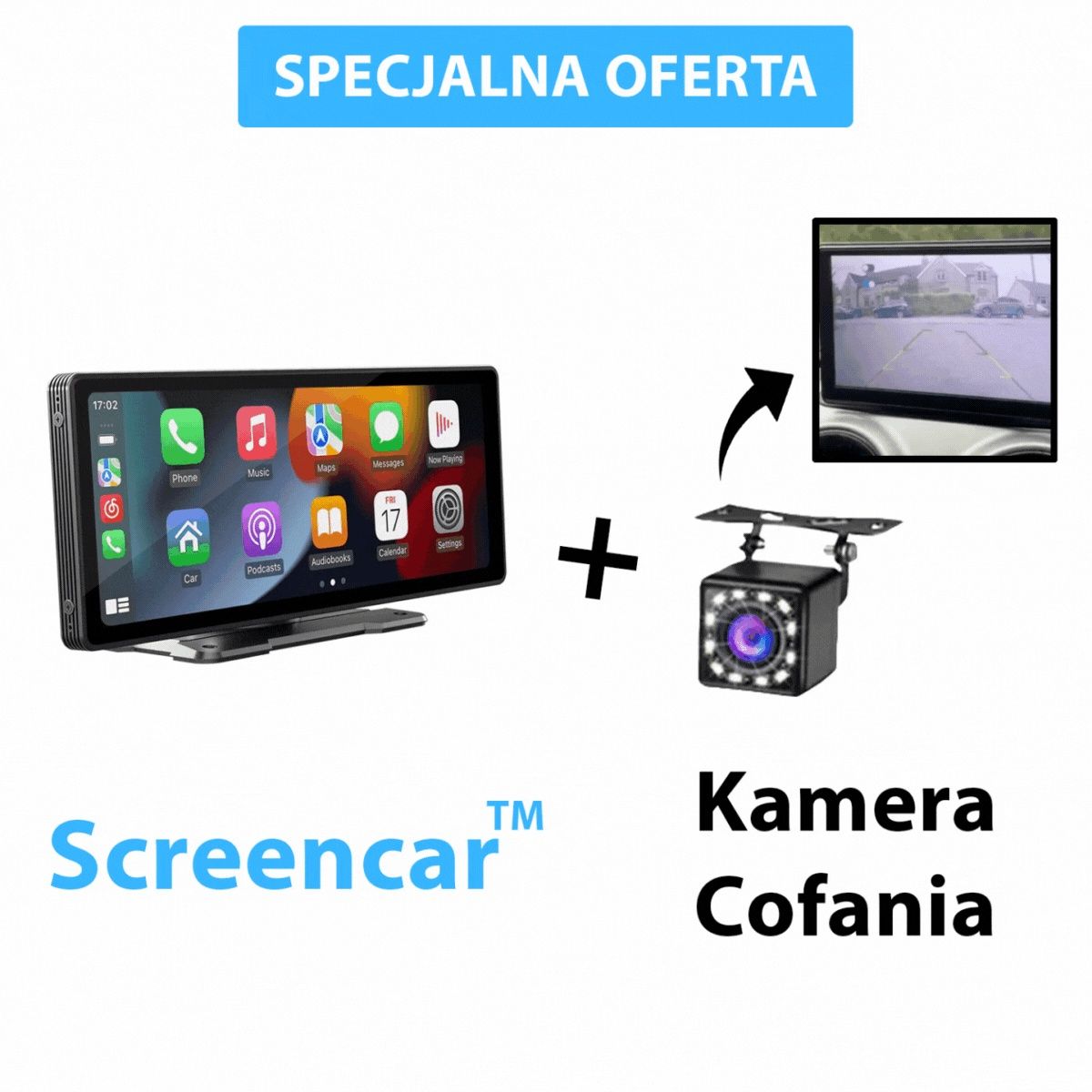 Screencar™ - Ekran Multimedialny + Kamera cofania