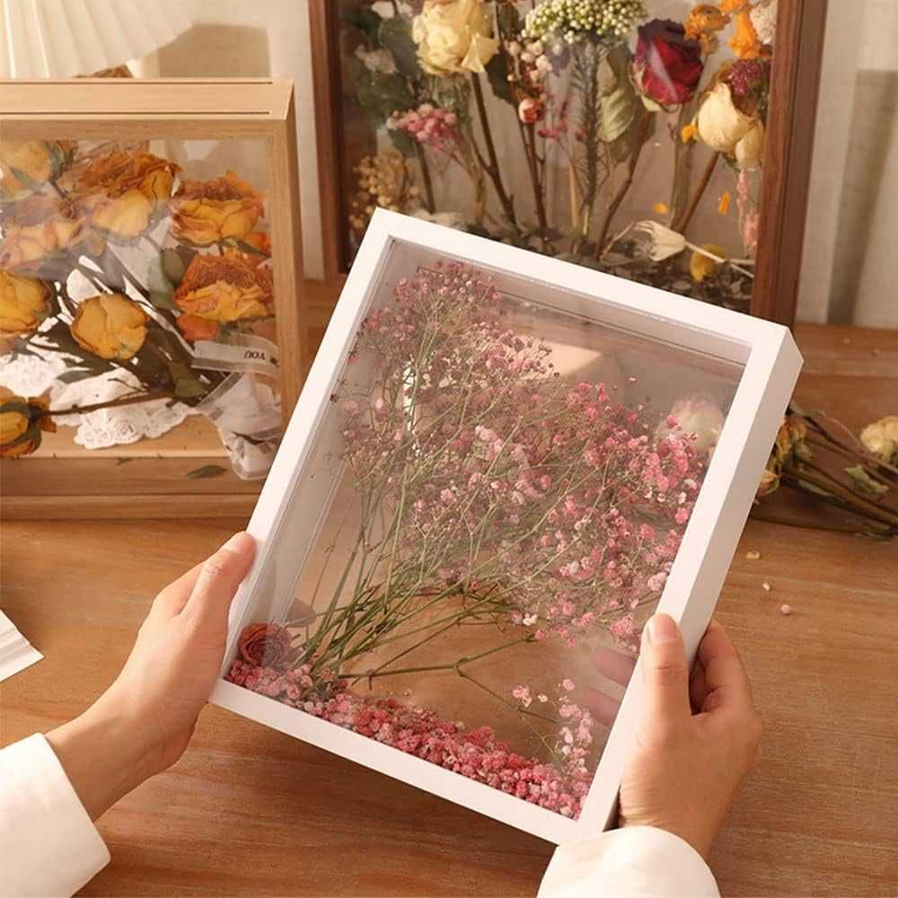 Ramka transparentna na kompozycje 3D BIAŁA 22X22 CM ramka przestrzenna