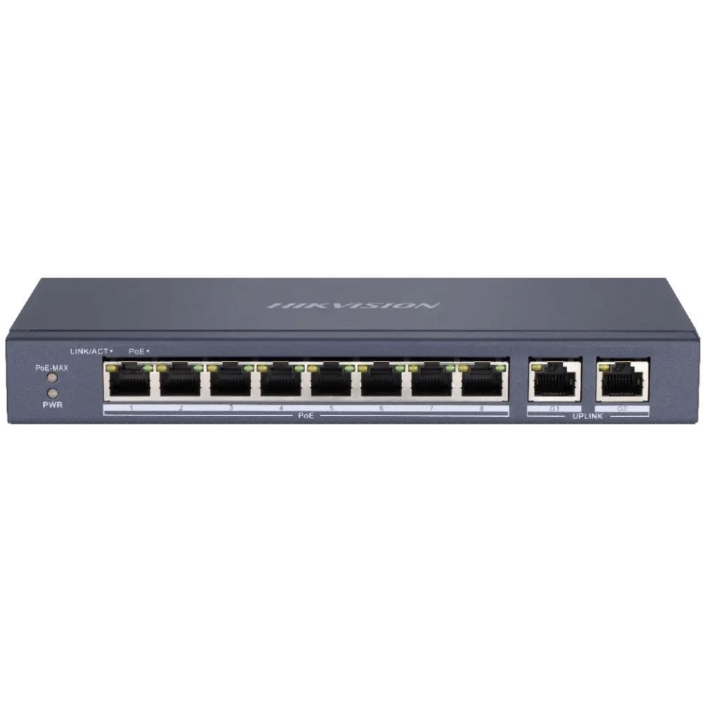 Hikvision DS-3E0310P-E/M PoE Комутатор 8 портів некерований
