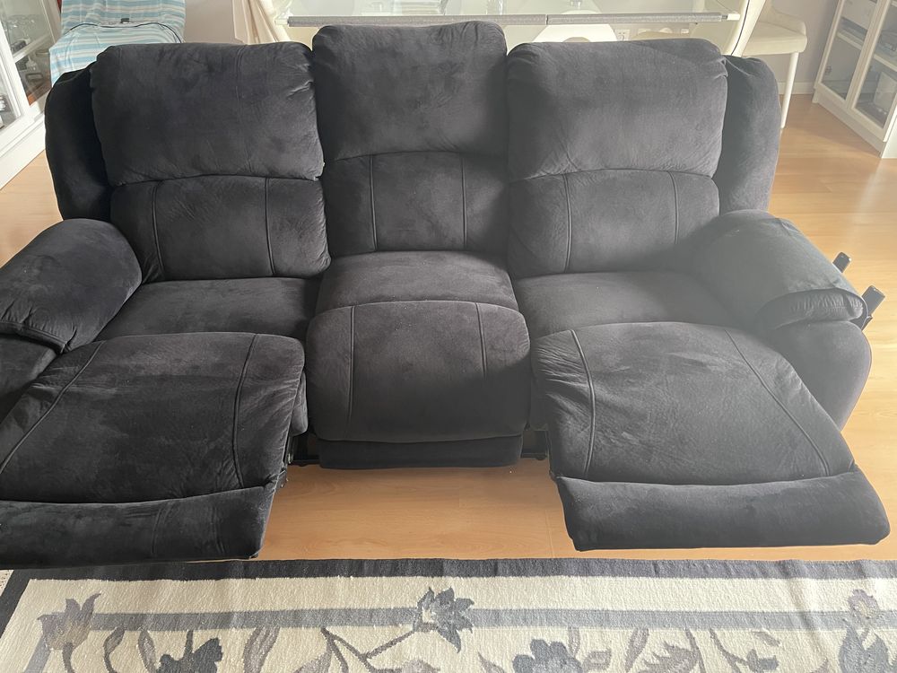 Sofa 3 lugares preto