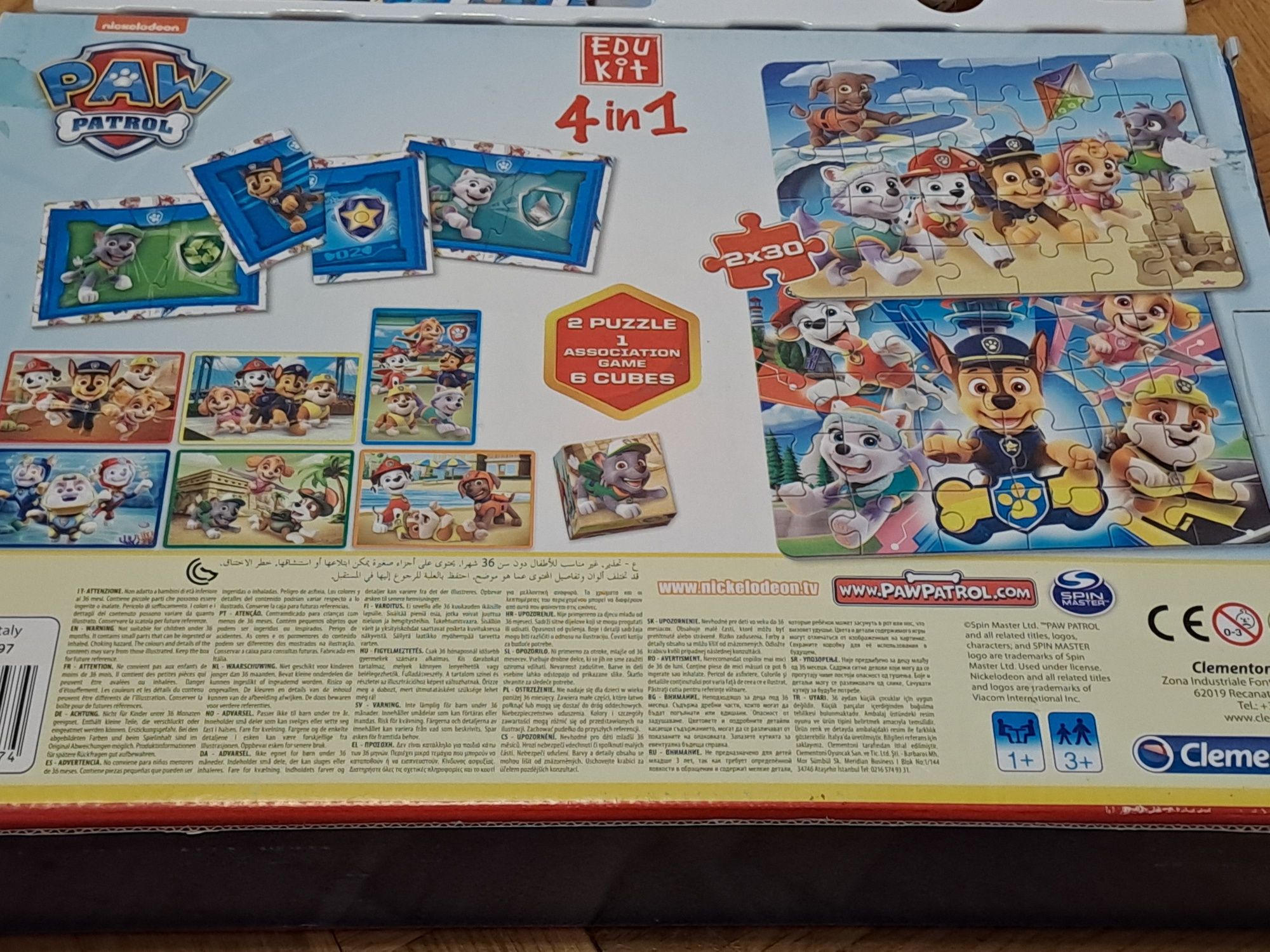 Clementoni Psi patrol 4 w 1 puzzle domino kostki